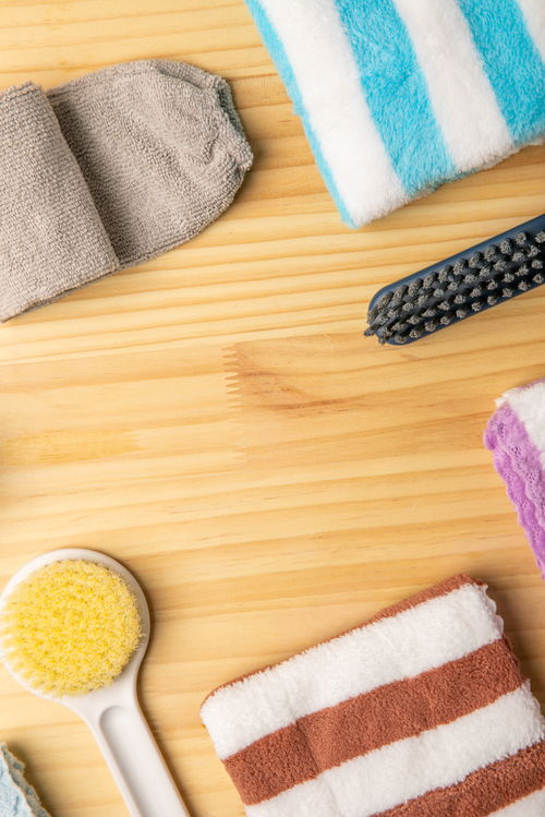 彩色条纹毛巾 洗护用品摄影的艺术之美